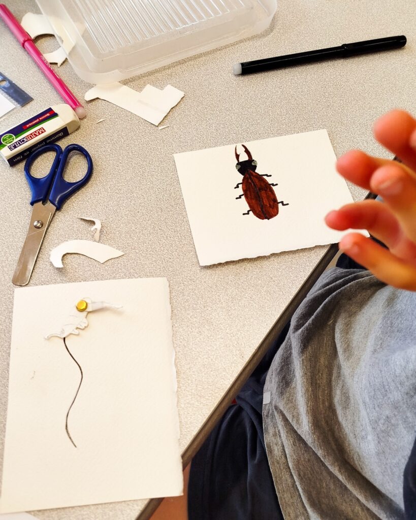 Magnifique scarabée dessiné par un enfant du centre de loisirs.